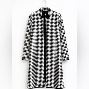 Philosophy Black & White Houndstooth Open Front Coatigan | Size S